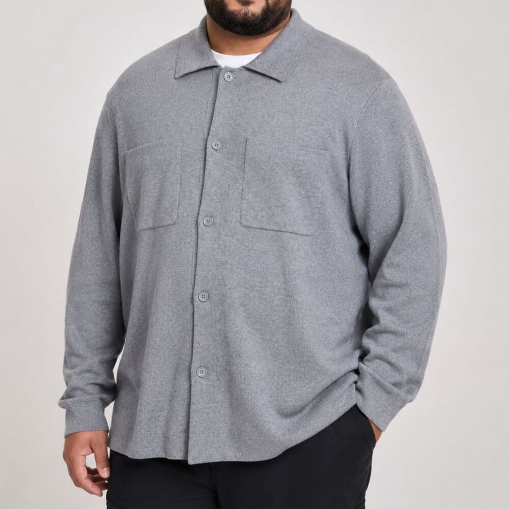 NWT Alfani Milano Shirt Jacket Men 3XL Plus Size Shacket Knit Button Front